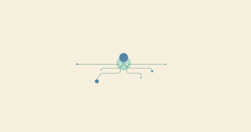 A single starting point branching into several small curving paths, symbolizing multiple alternative routes