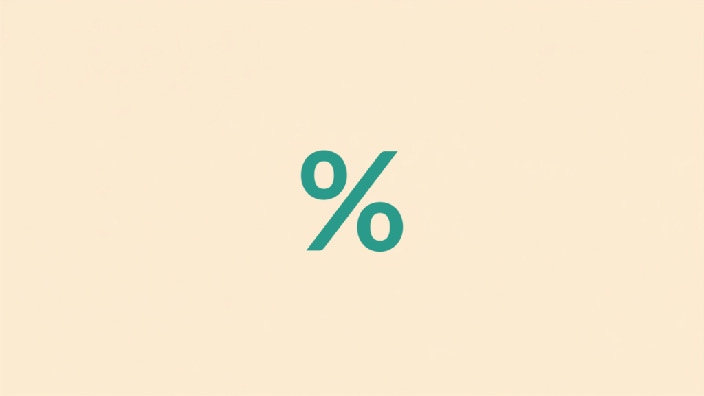 Flat illustration of a teal percentage sign, representing APR and loan cost