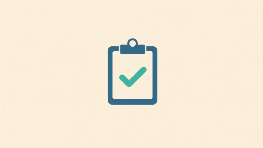 Flat illustration of a clipboard with a teal checkmark, representing loan eligibility requirements