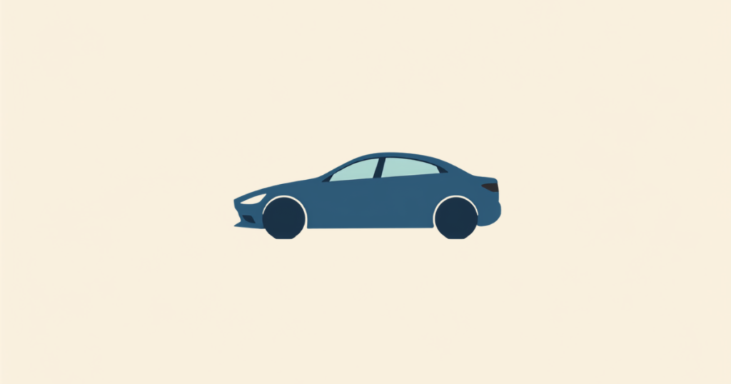 Simple flat illustration of a car, calm and non-alarming