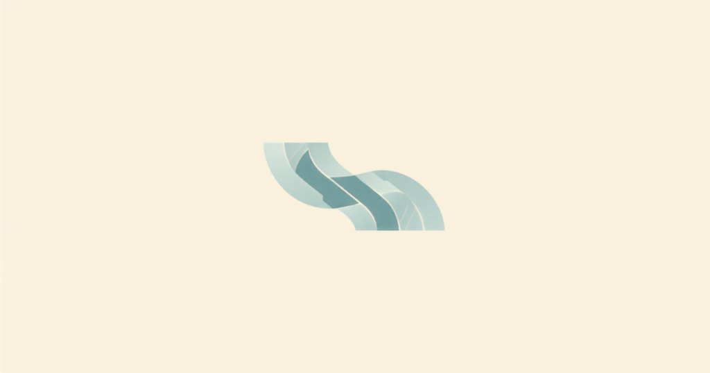 Two intertwined flat paths in blue and teal, symbolizing comparing two loan options