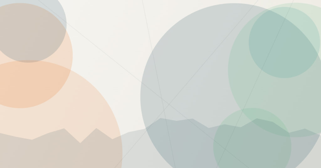 Abstract overlapping circles in navy, teal and green, symbolizing three related paths