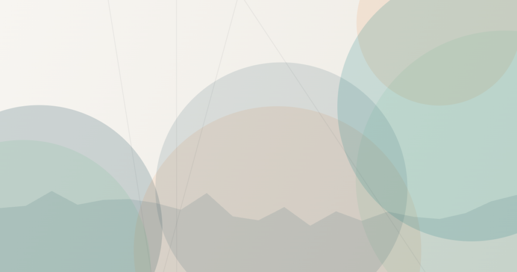 Abstract layered circles in teal and orange tones over a warm cream background, evoking speed and small steady amounts